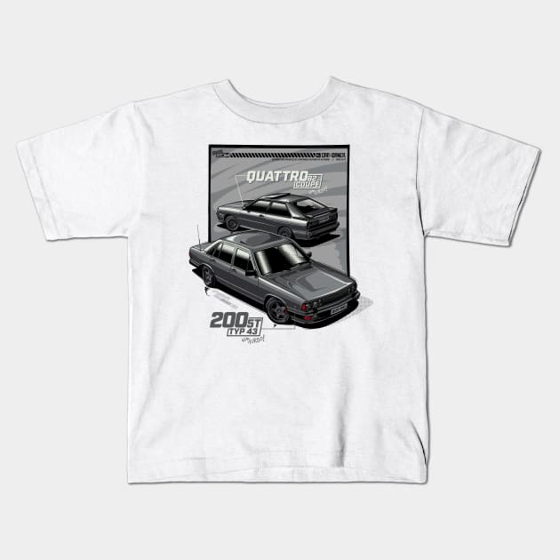 EDM - Classic Quattro & 200 - CarCorner Kids T-Shirt by CarCorner - Automotive Artwork